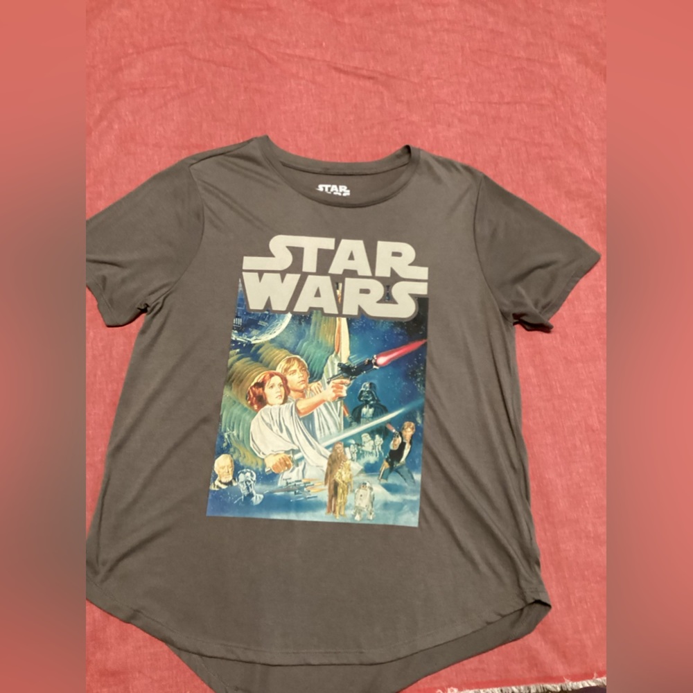 Ladies High/low Star Wars Xl Lightweight Gray T Shirt